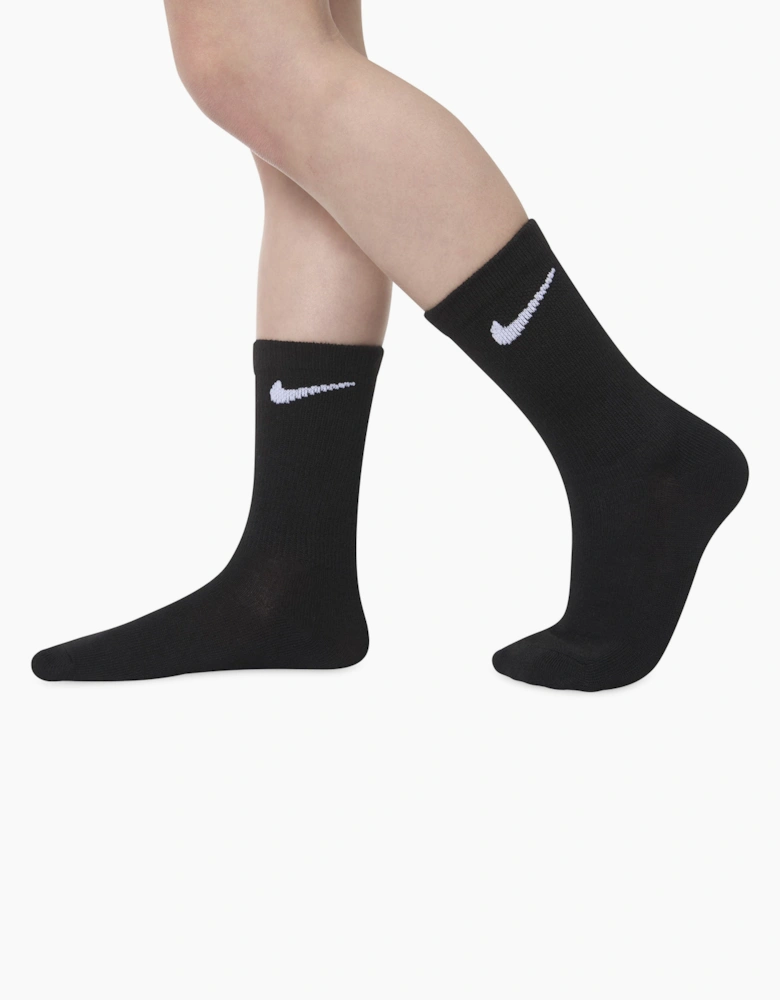 Boys Basic 6 Pack Socks Set in Black