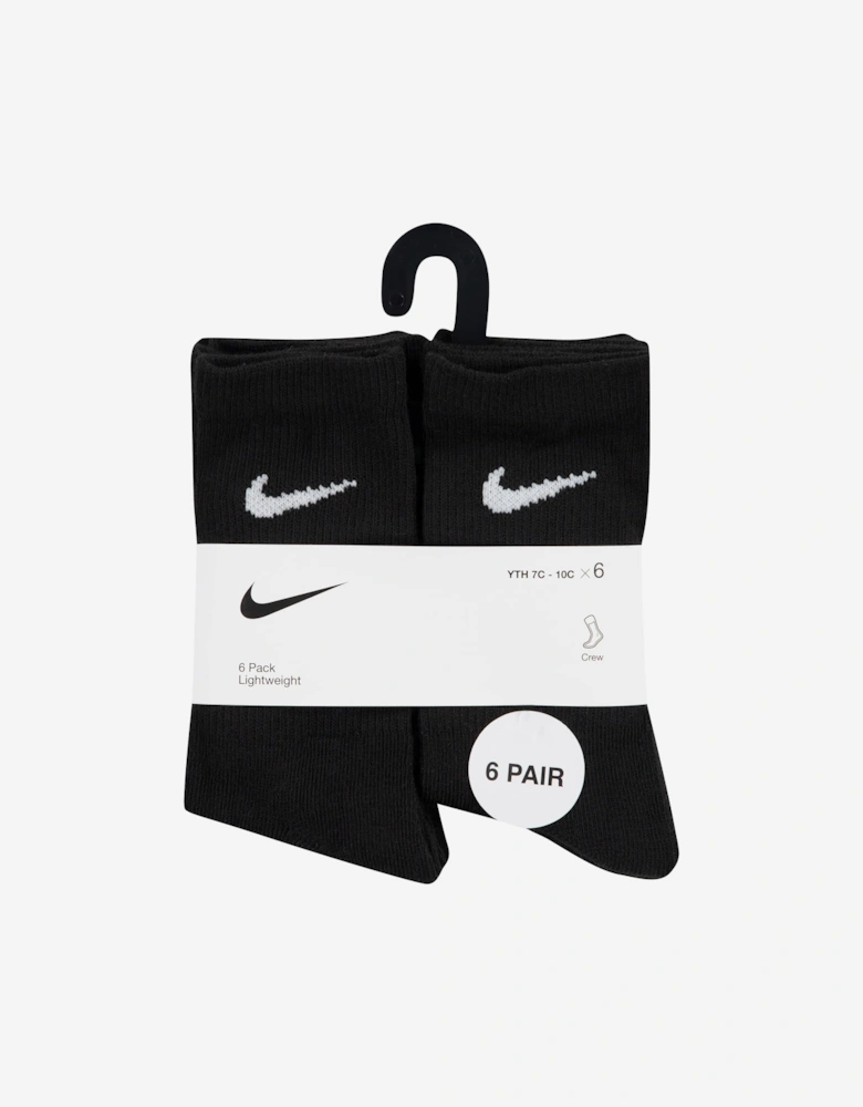 Boys Basic 6 Pack Socks Set in Black