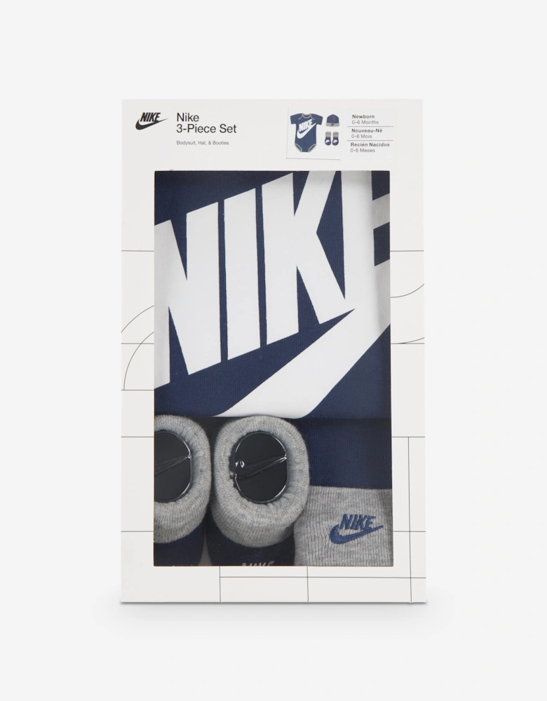 Baby Boys Logo Bodysuit Gift Set in Blue