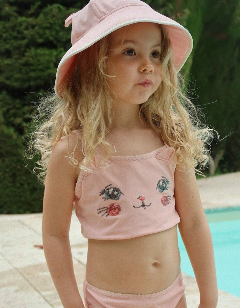 Konges Sløjd Girls Kitty Swim Hat in Pink