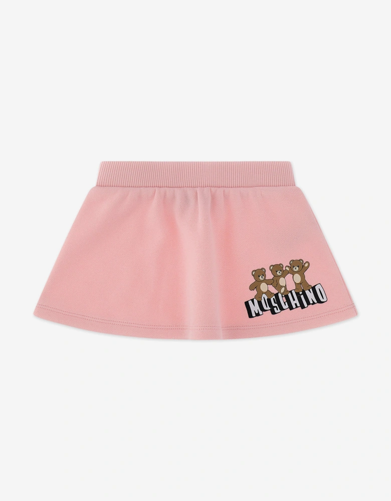 Baby Girls Teddy Bear Logo Skirt Set in Pink
