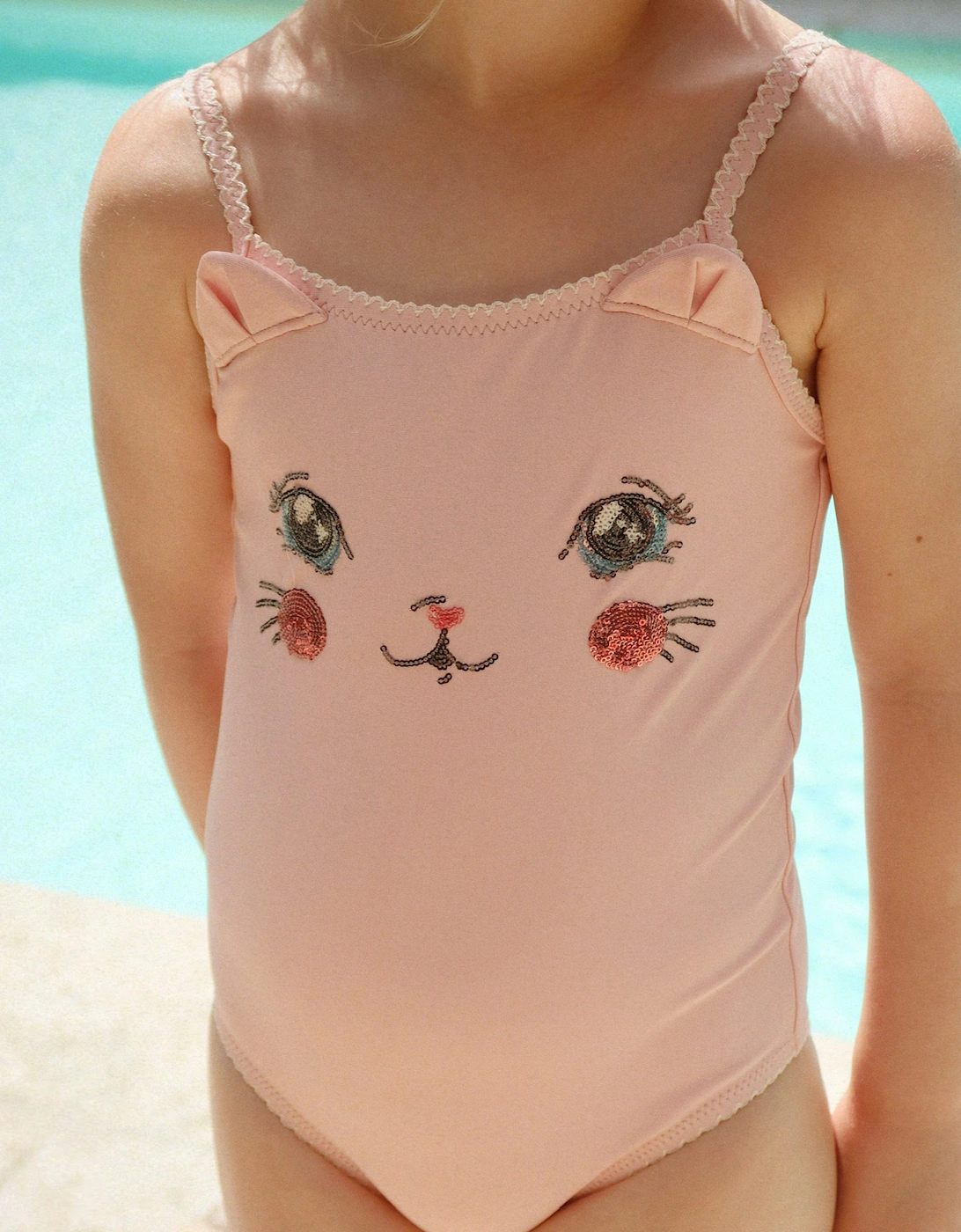 Konges Sløjd Girls Kitty Swimsuit in Pink