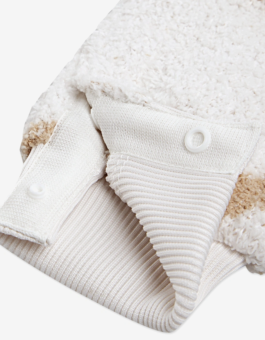 Baby Boucle Jacquard Coverall in Ivory