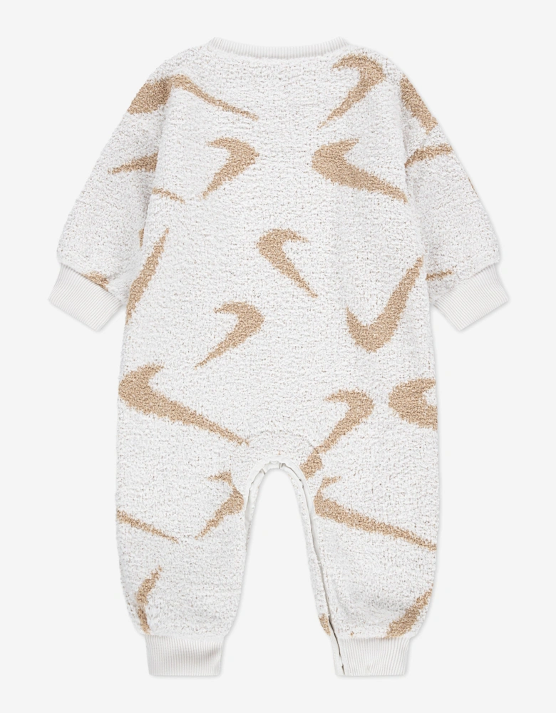 Baby Boucle Jacquard Coverall in Ivory