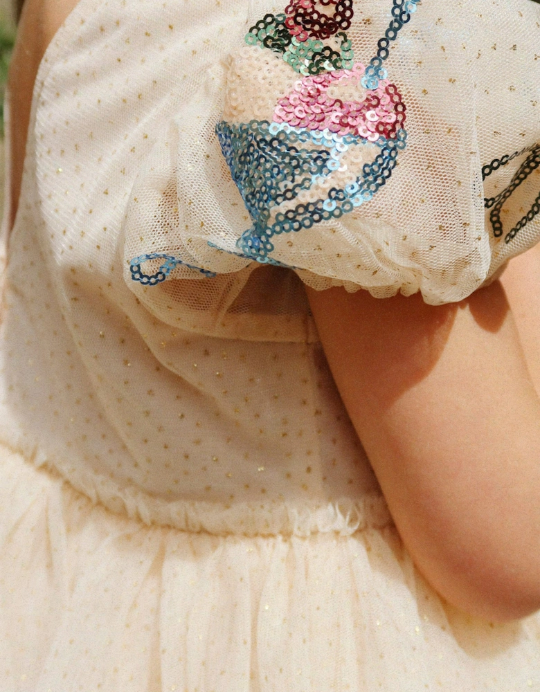 Konges Sløjd Girls Yvonne Puff Dress in Ivory