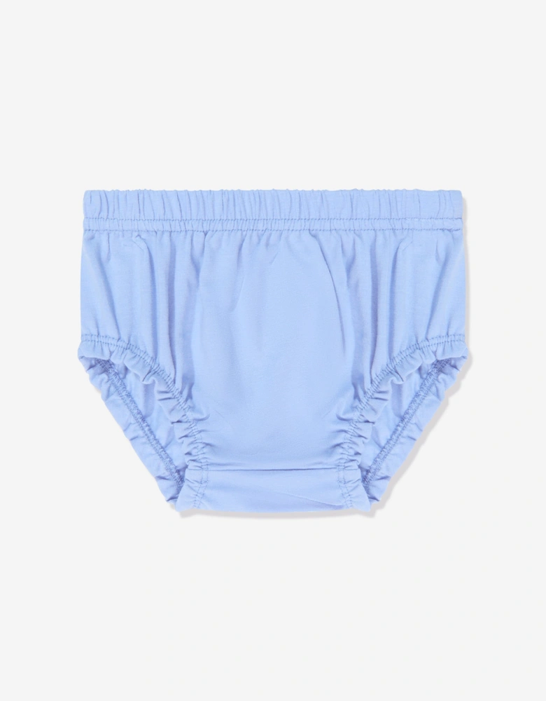 Baby Girls Mixed Fabric Dress in Blue