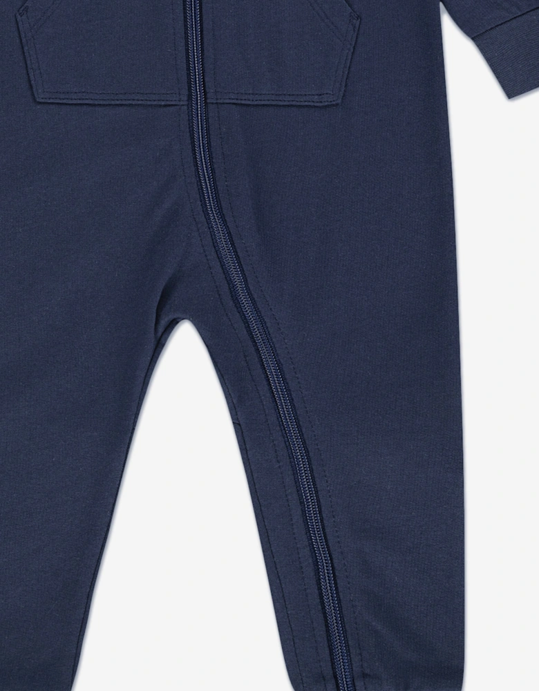 Baby French Terry Coverall in Navy