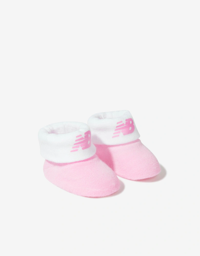 Baby Girls Bib and Bootie Set in Pink