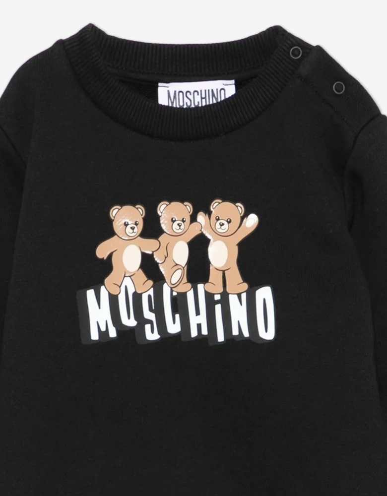 Baby Teddy Bear Logo Sweatshirt in Black