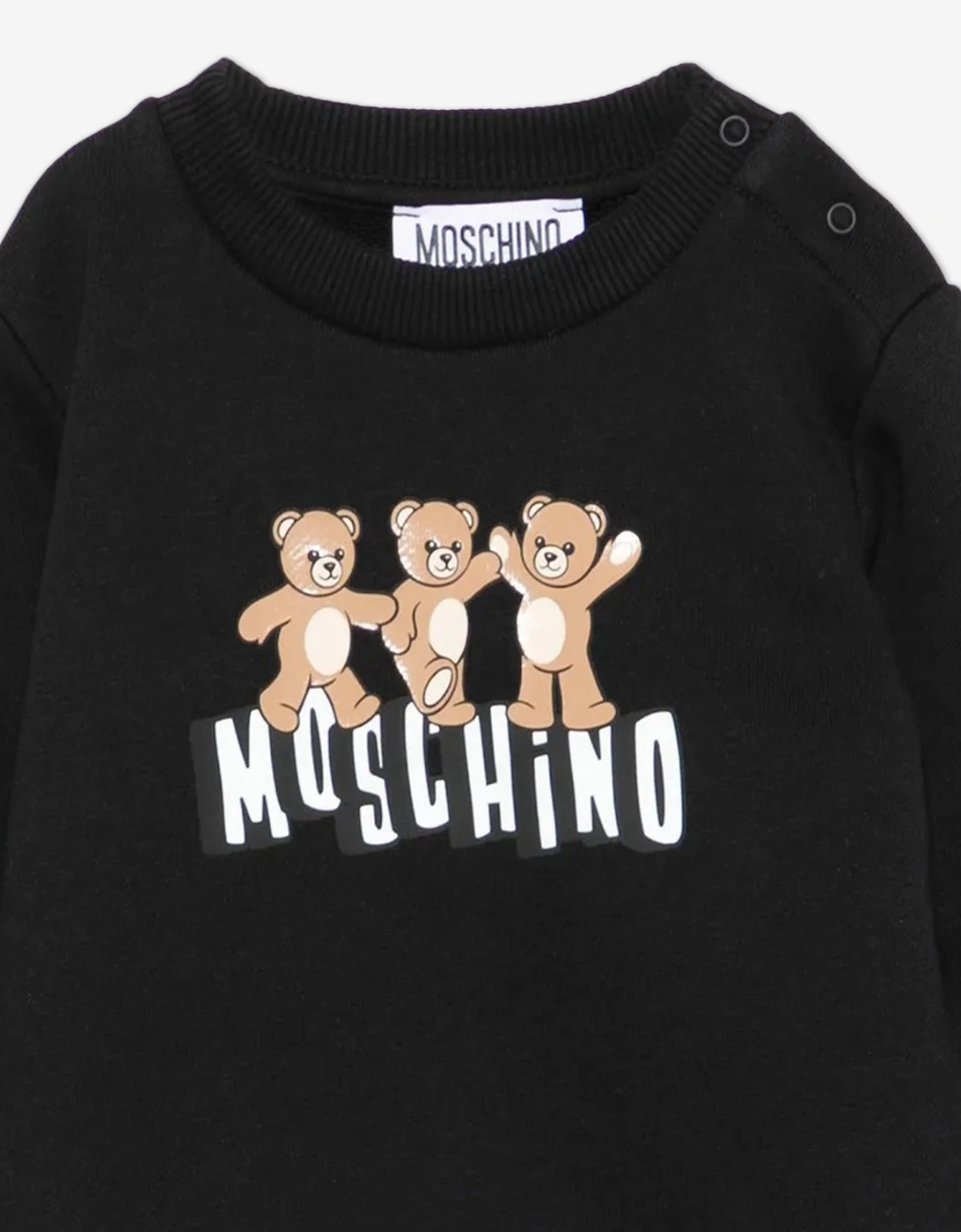 Baby Teddy Bear Logo Sweatshirt in Black