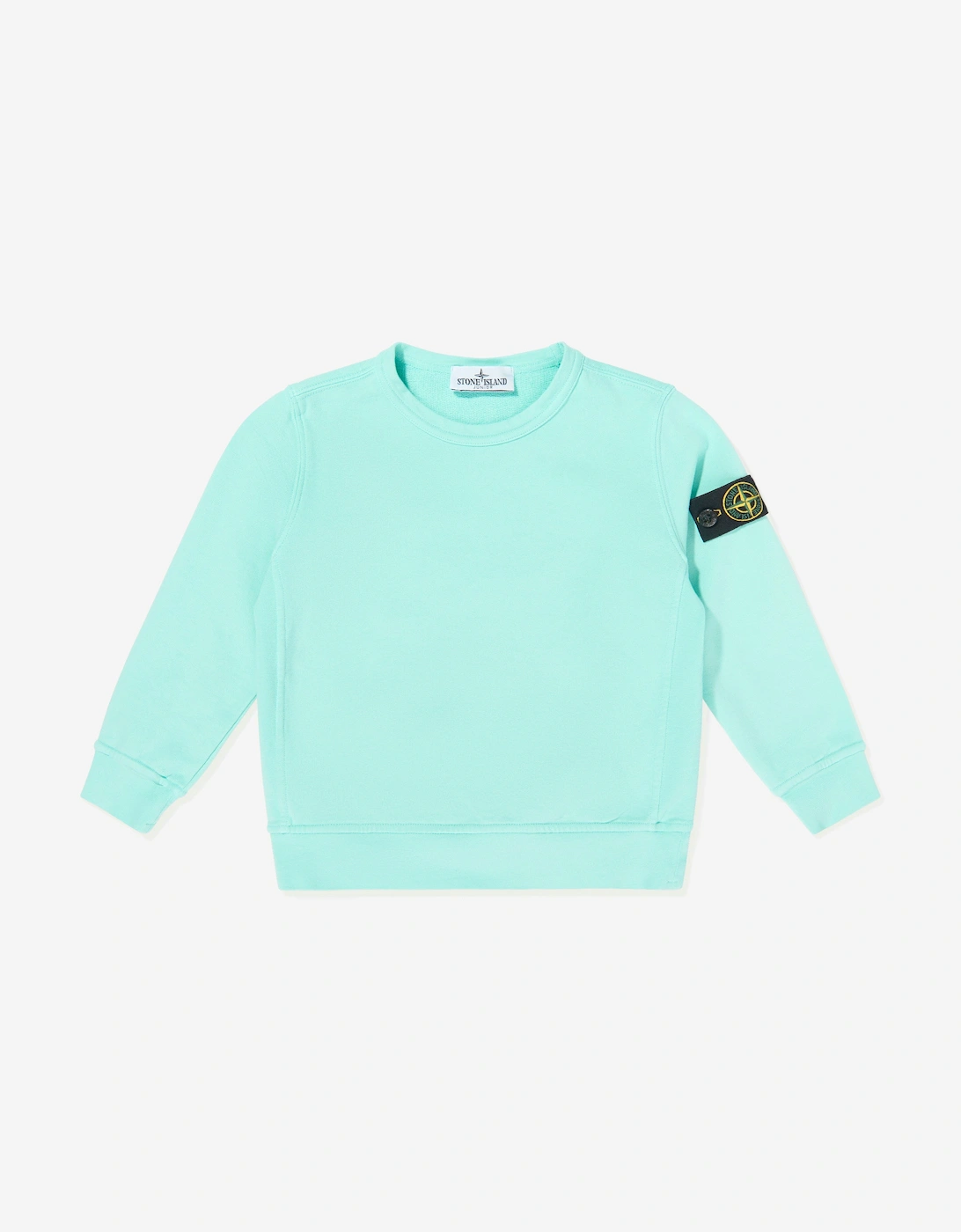 Stone Island Boys Blue Cotton Fleece Sweatshirt In  2 Years Size 2 Yrs Kids
