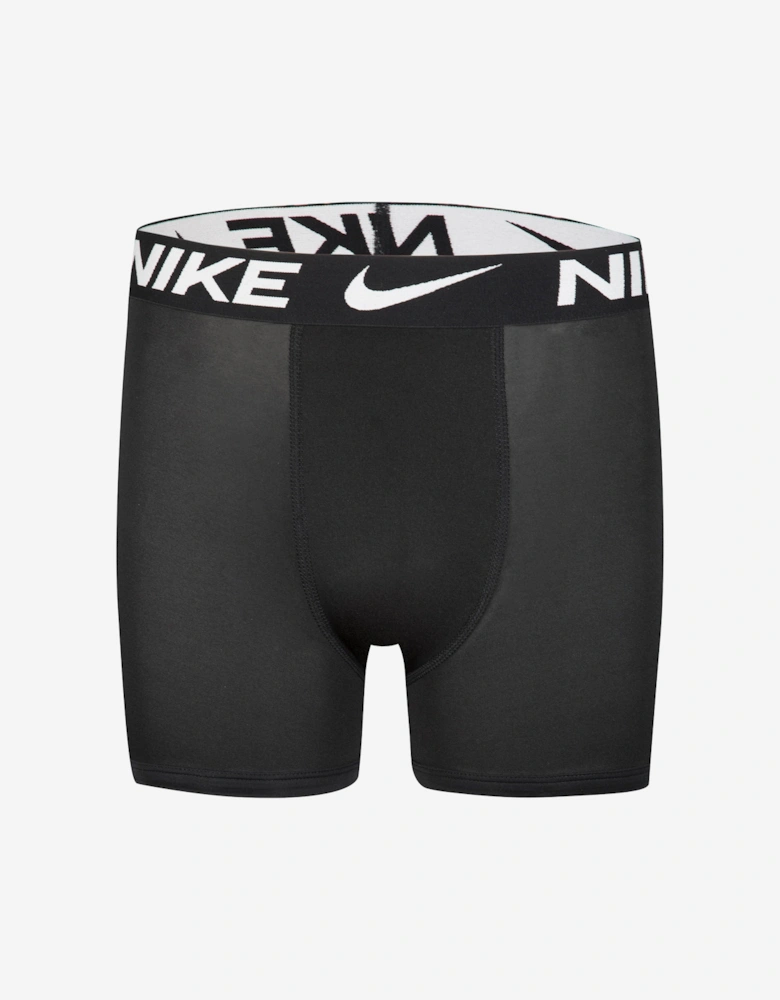 Boys Essential Micro 3 Pack Boxer Shorts Set in Black