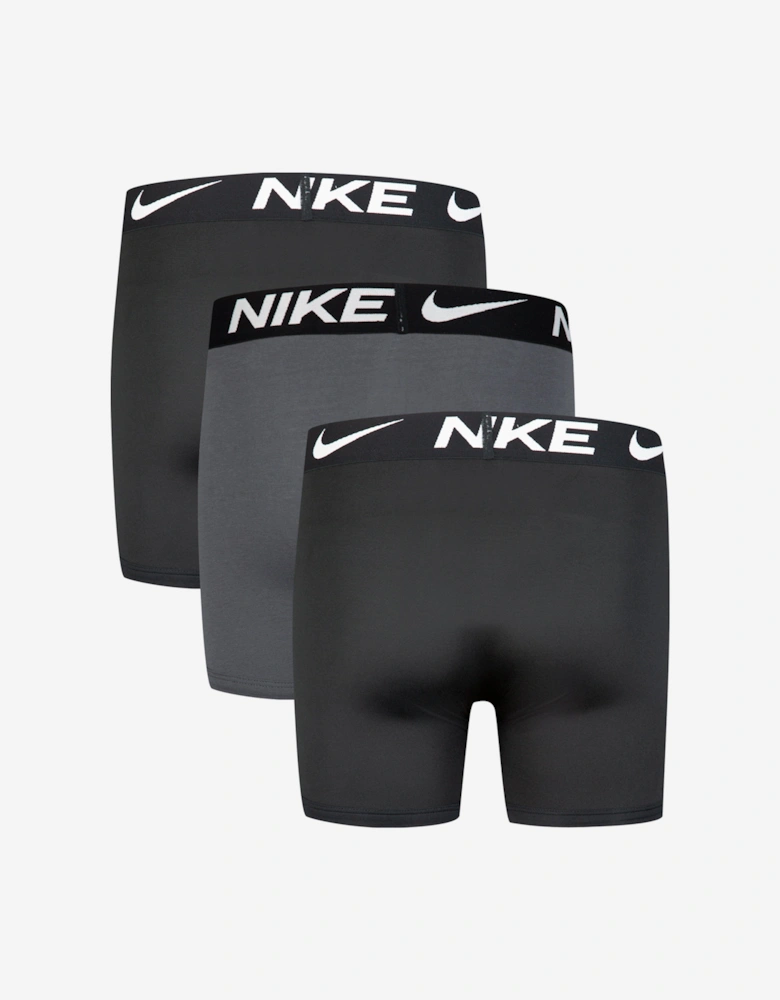 Boys Essential Micro 3 Pack Boxer Shorts Set in Black