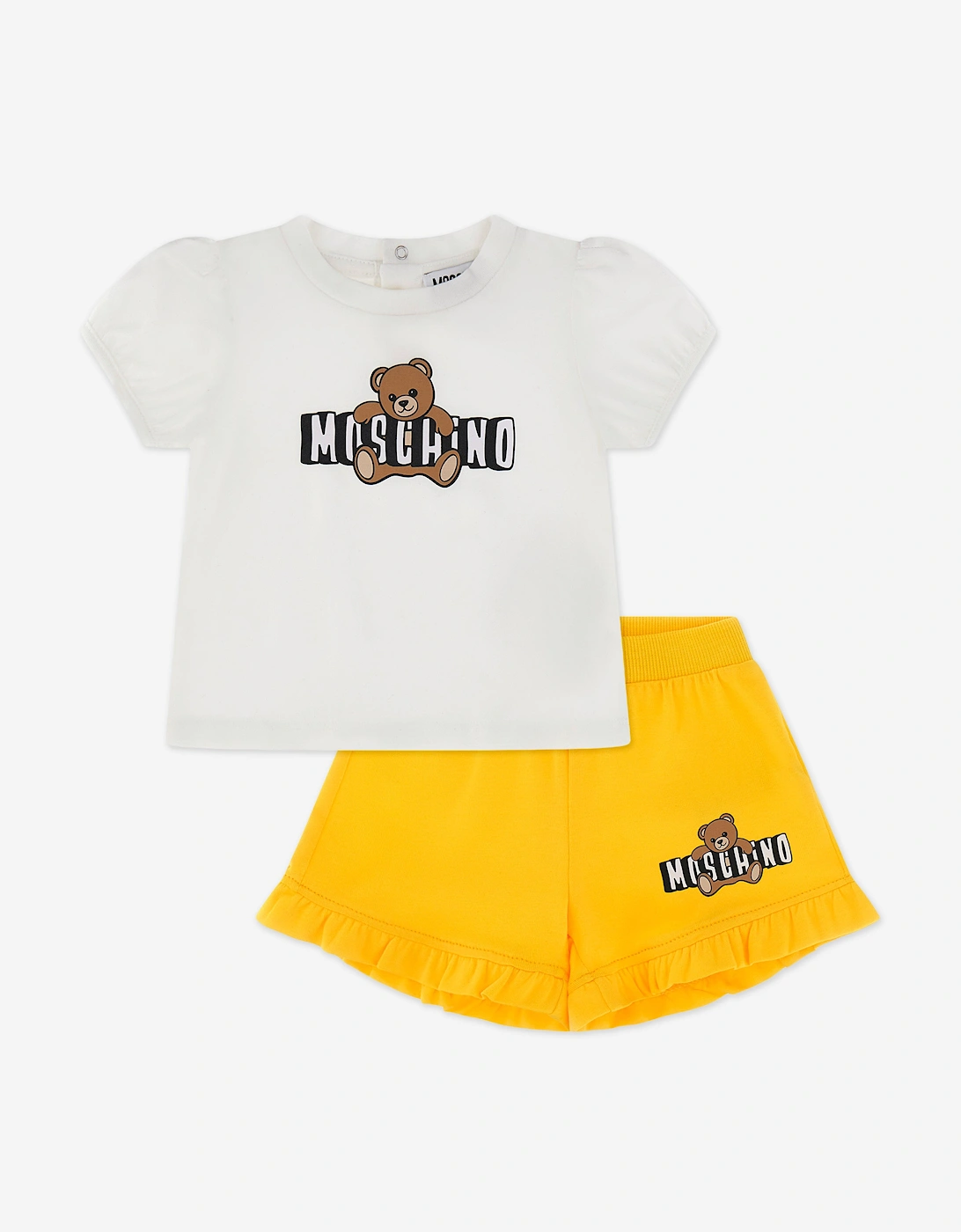 Baby Girls Teddy Bear Short Set in Yellow, 7 of 6