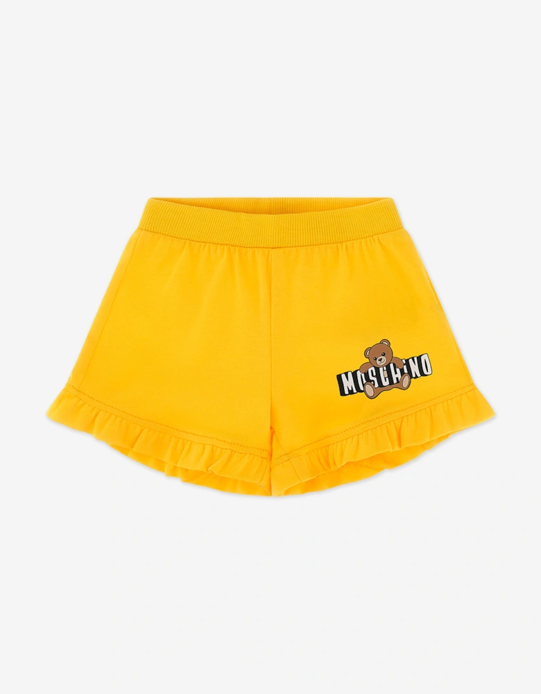 Baby Girls Teddy Bear Short Set in Yellow