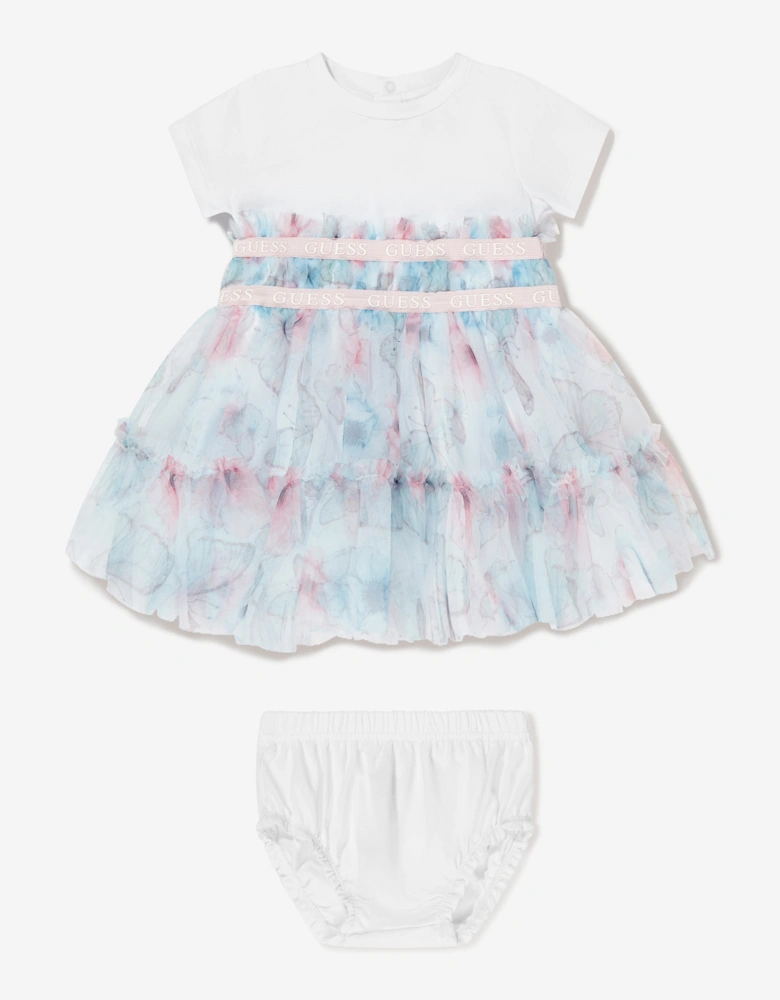 Baby Girls Butterfly Collage Dress in Blue