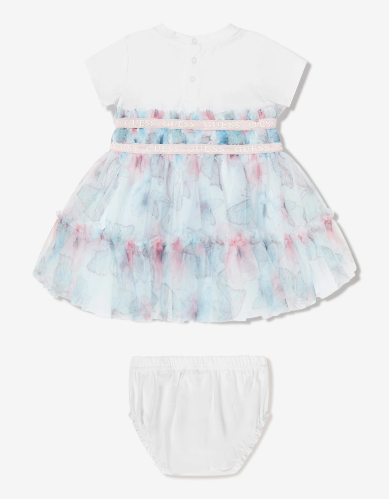 Baby Girls Butterfly Collage Dress in Blue