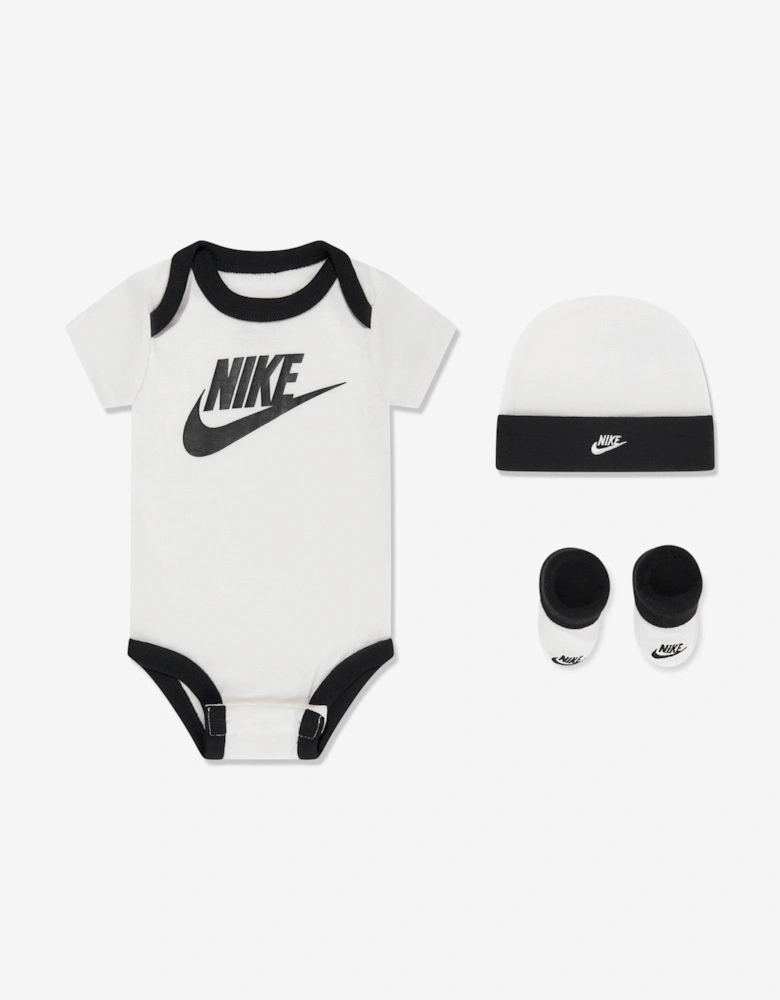 Baby Boys Sustainable 3 Piece Bodysuit Set in White