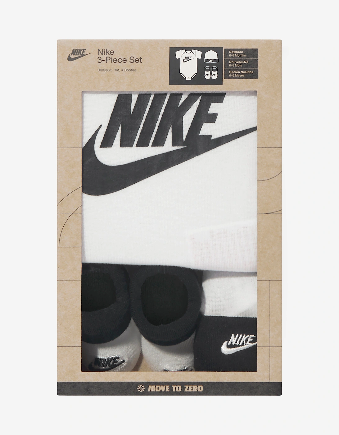 Baby Boys Sustainable 3 Piece Bodysuit Set in White