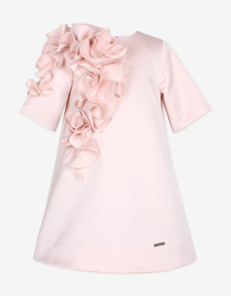 Girls Satin Orchard Dress in Pink