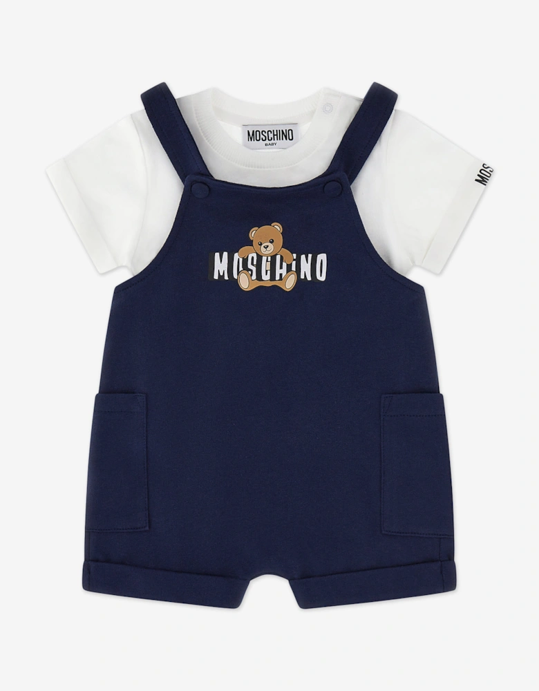 Baby Boys T-Shirt and Dungarees Set in Navy
