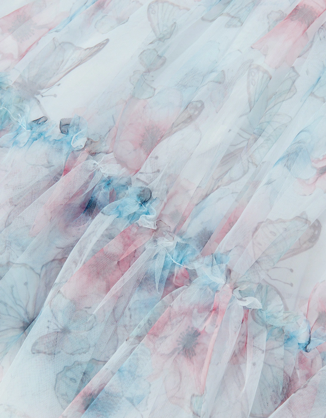 Girls Butterfly Collage Dress in Blue