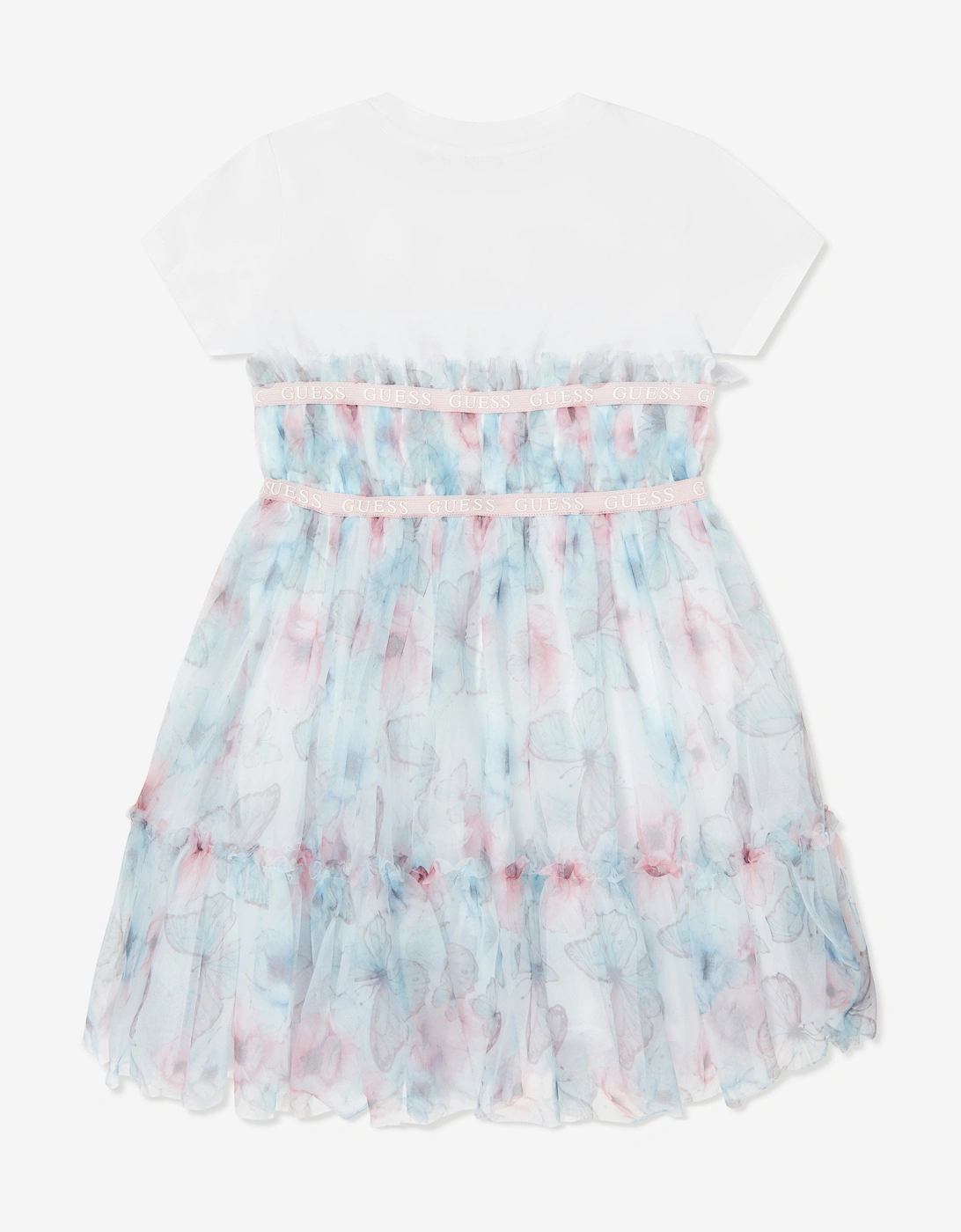 Girls Butterfly Collage Dress in Blue