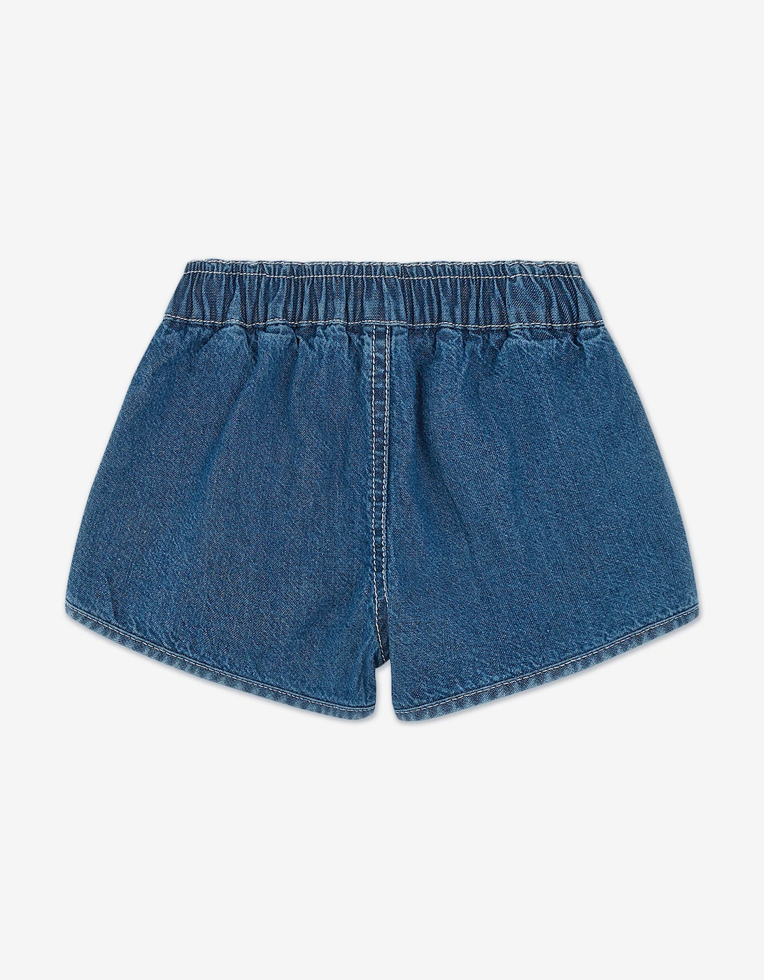 Baby Teddy Logo Denim Shorts in Blue