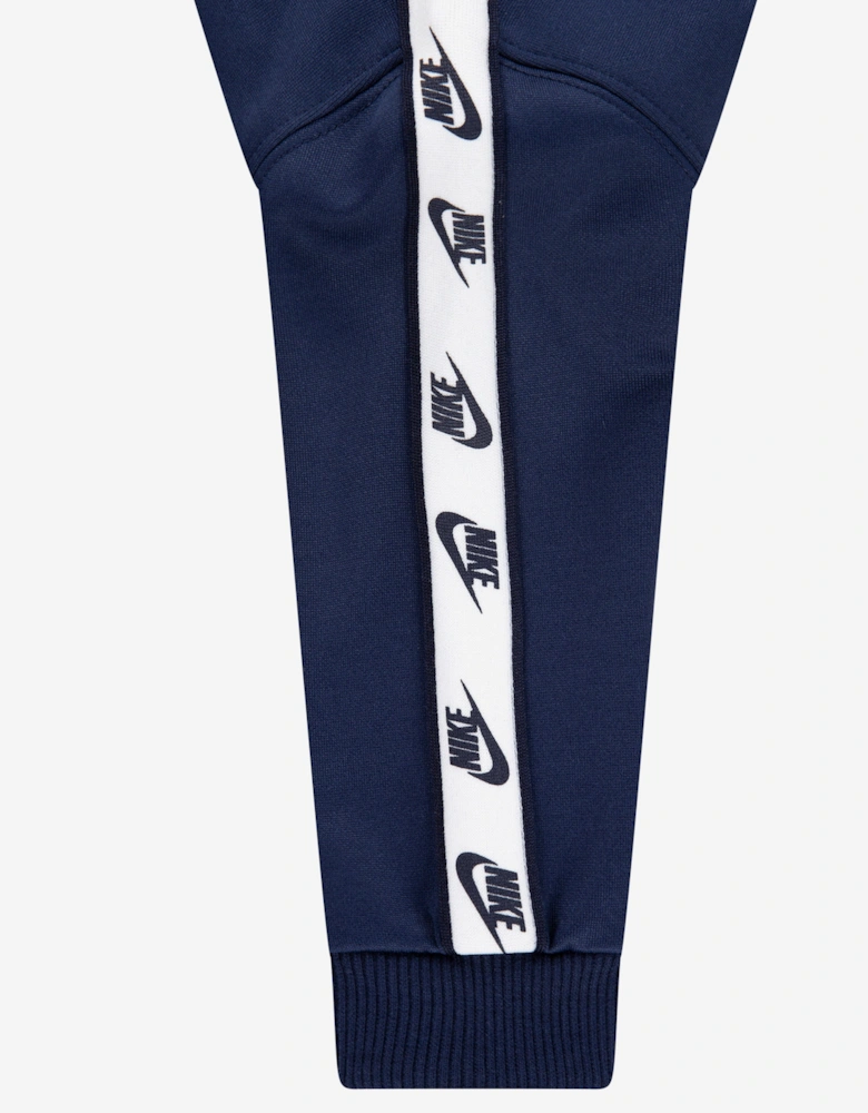Kids Full Zip With Logo Tape Tracksuit in Navy