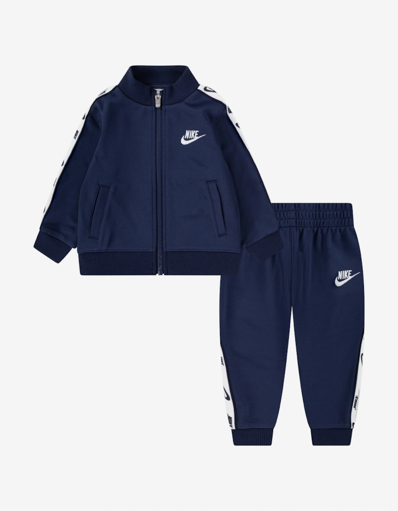 Kids Full Zip With Logo Tape Tracksuit in Navy