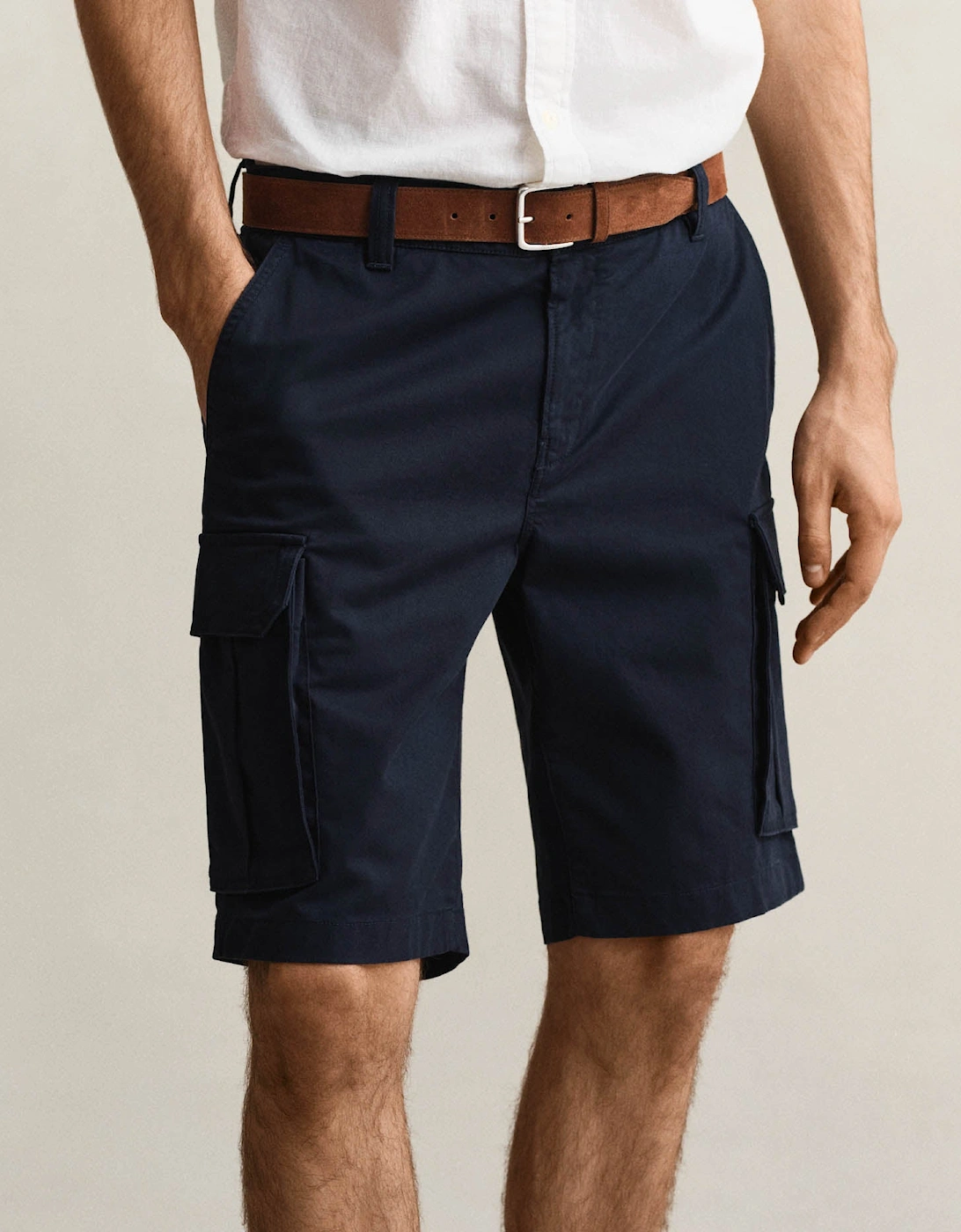 Mens Regular Fit Classic Cargo Shorts - 433 Evening Blue