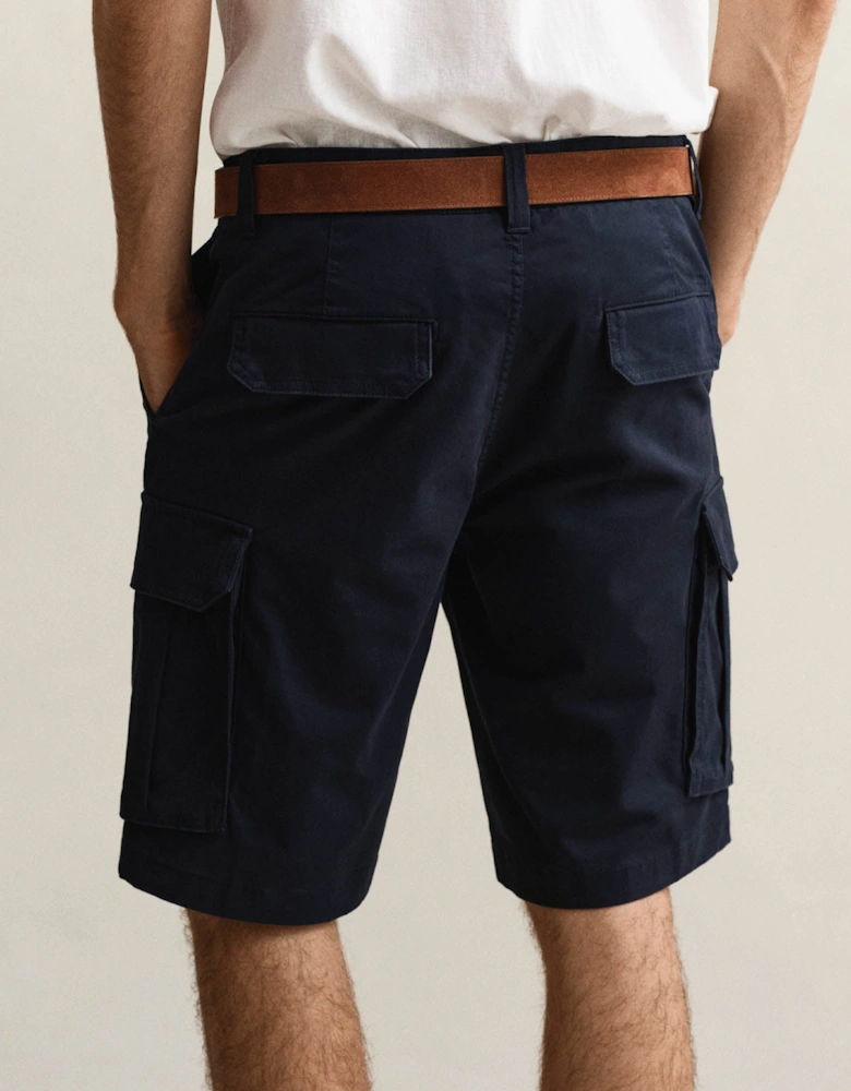 Mens Regular Fit Classic Cargo Shorts - 433 Evening Blue