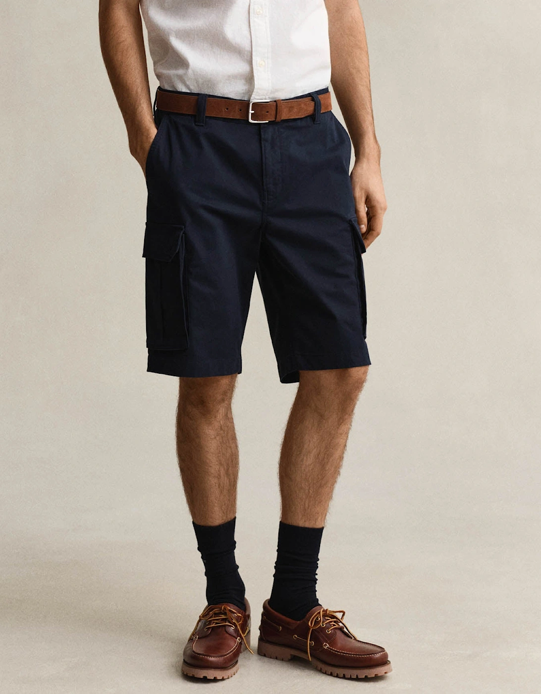 Gant Men's Navy Regular Fit Classic Cargo Shorts - 433 Evening Blue - Size: 40/32
