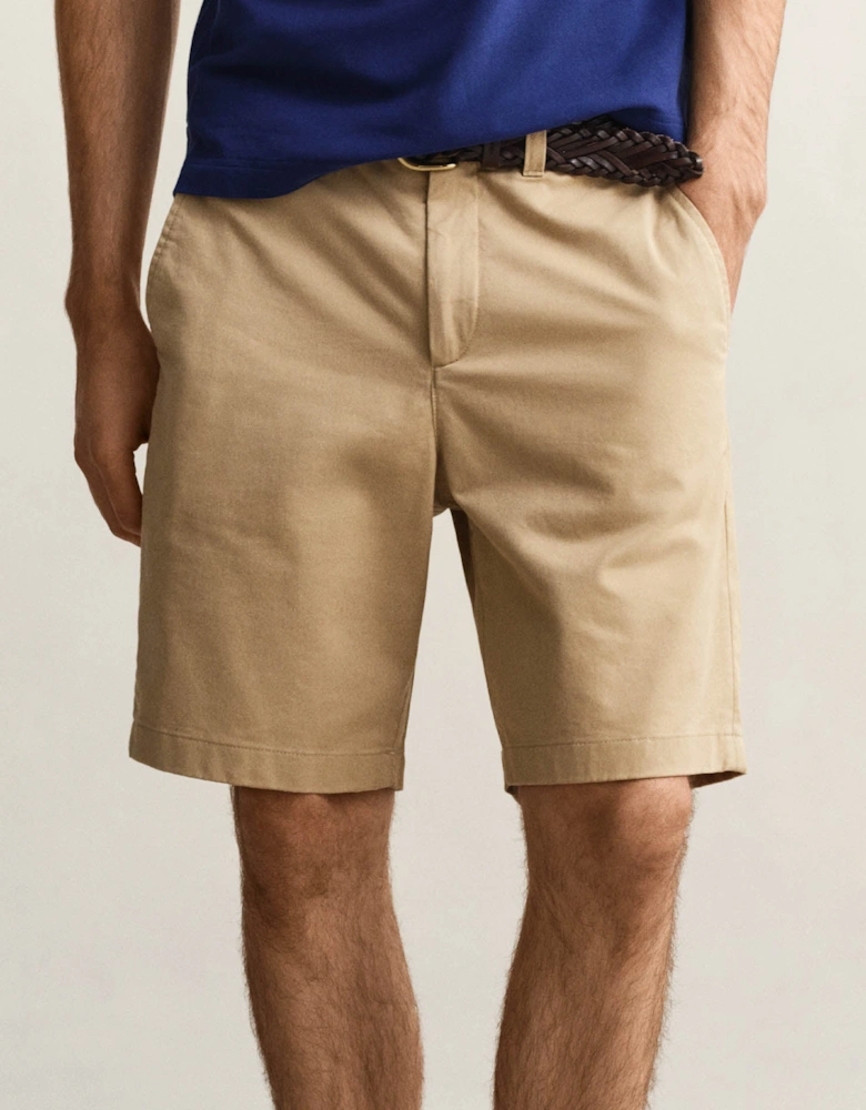 Mens Regular Fit Classic Chino Shorts - 248 Dark Khaki