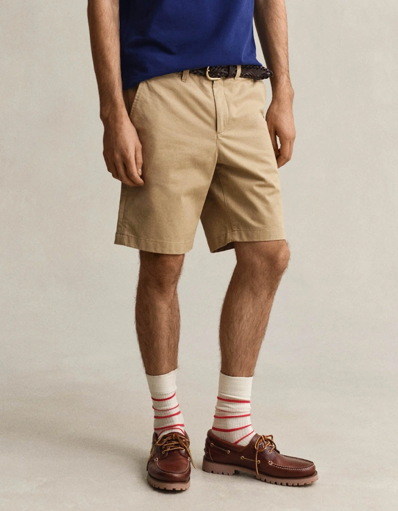 Mens Regular Fit Classic Chino Shorts - 248 Dark Khaki