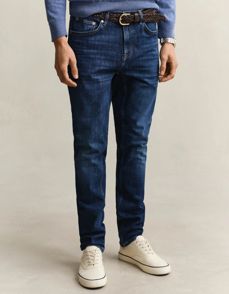 Mens Slim Fit Jeans - 971 Mid Blue Worn In