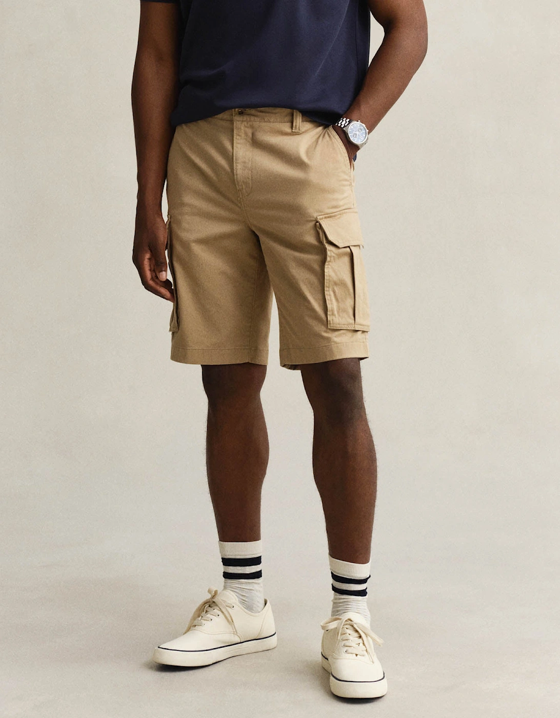 Mens Regular Fit Classic Cargo Shorts - 248 Dark Khaki, 4 of 3