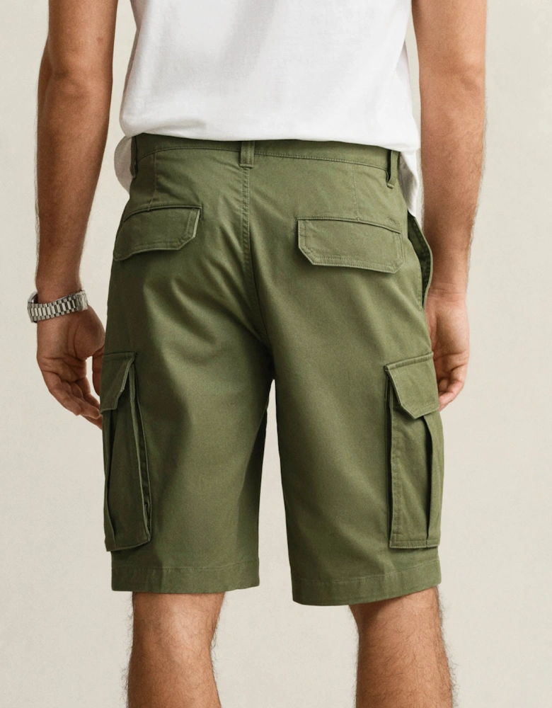 Mens Regular Fit Classic Cargo Shorts - 379 Dry Herb Green