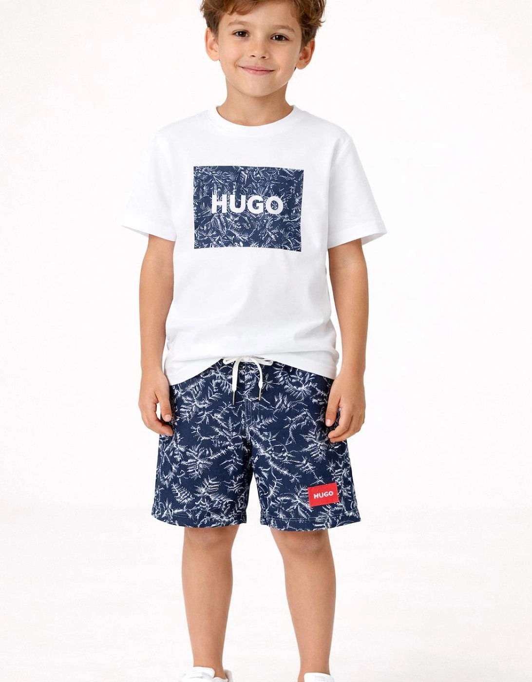 HUGO BOYS T SHIRT & SHORTS SET G01020/G00978