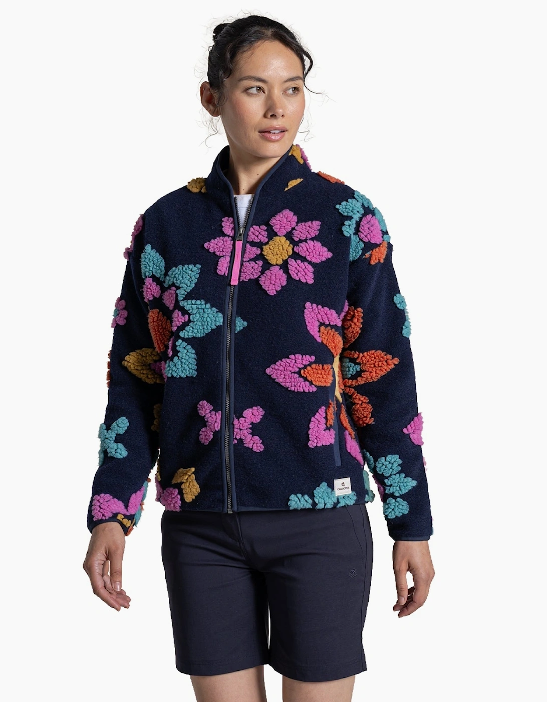 Craghoppers Women's Dark Saphire Print Catalina Insulating Half Zip Fleece - Size: 18