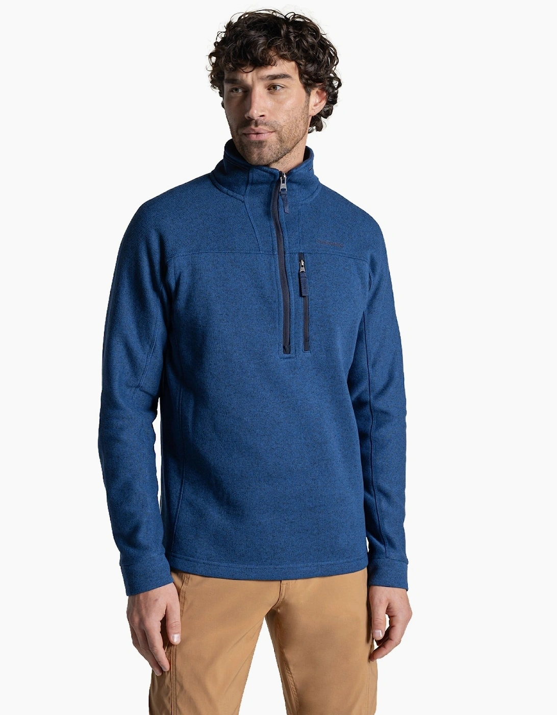Mens Torney III Knitlook Half Zip Fleece, 2 of 1