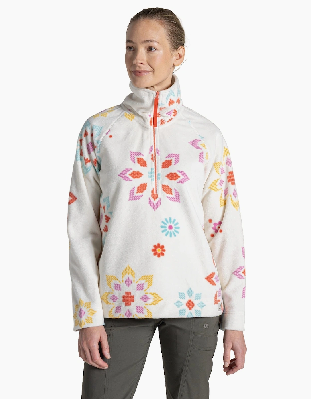 Craghoppers Women's Floral Print Annjela Quick Dry Half Zip Fleece - : Size 18