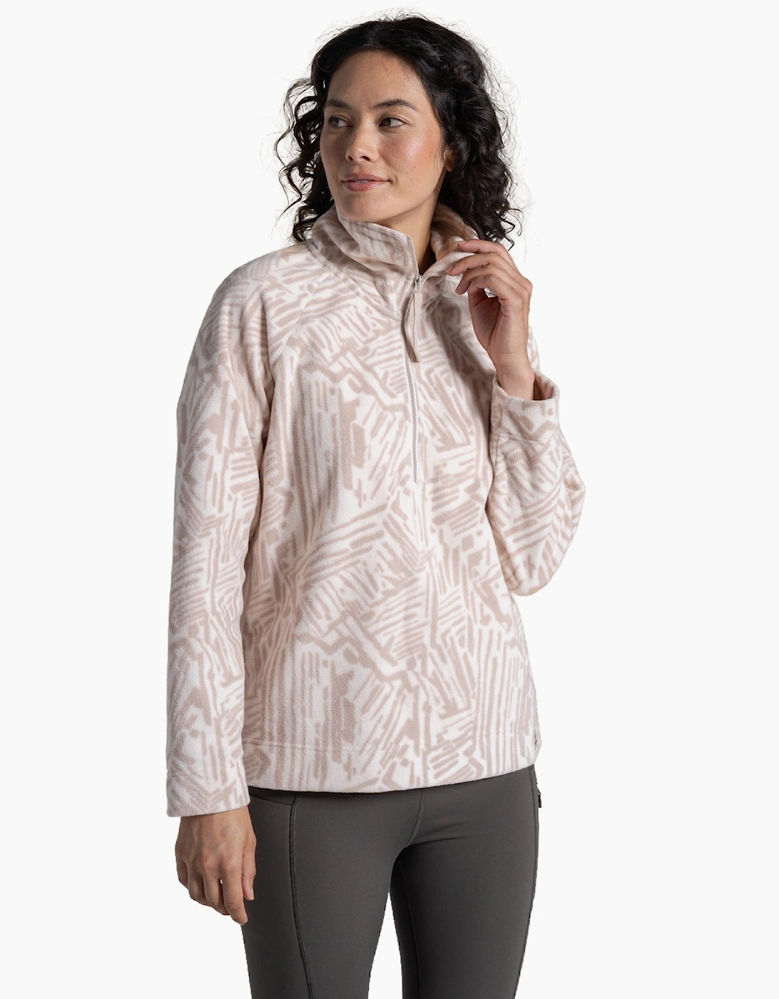 Craghoppers Women's Soft Mushroom Port Annjela Quick Dry Half Zip Fleece - : Size 10