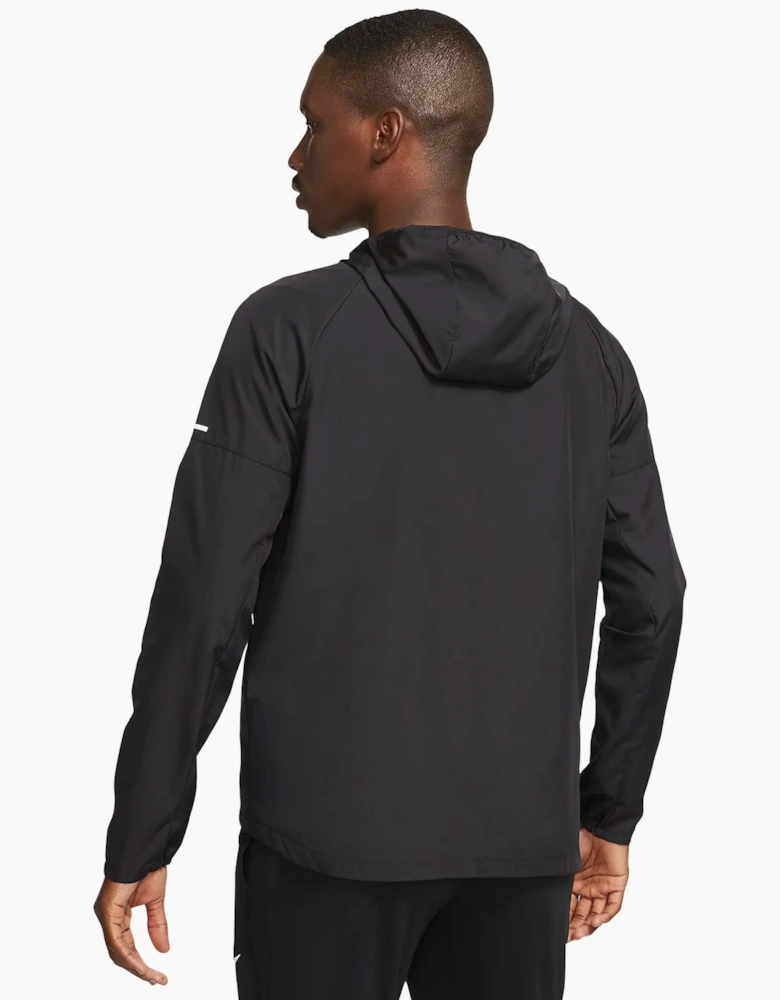 Miler Repel Windbreaker Men's Jacket with Hood Black