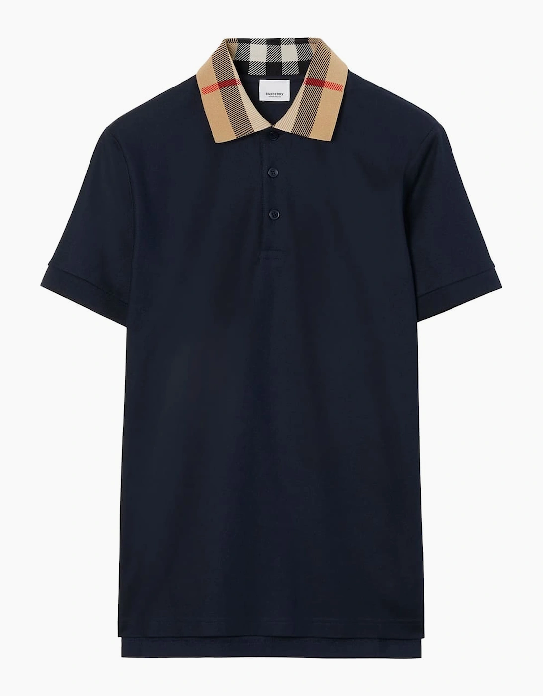 Vintage Check Print Collar Polo Shirt Navy blue, 5 of 4