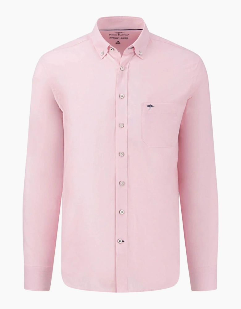 FYNCH-HATTON OXFORD LONG SLEEVE SHIRT PINK