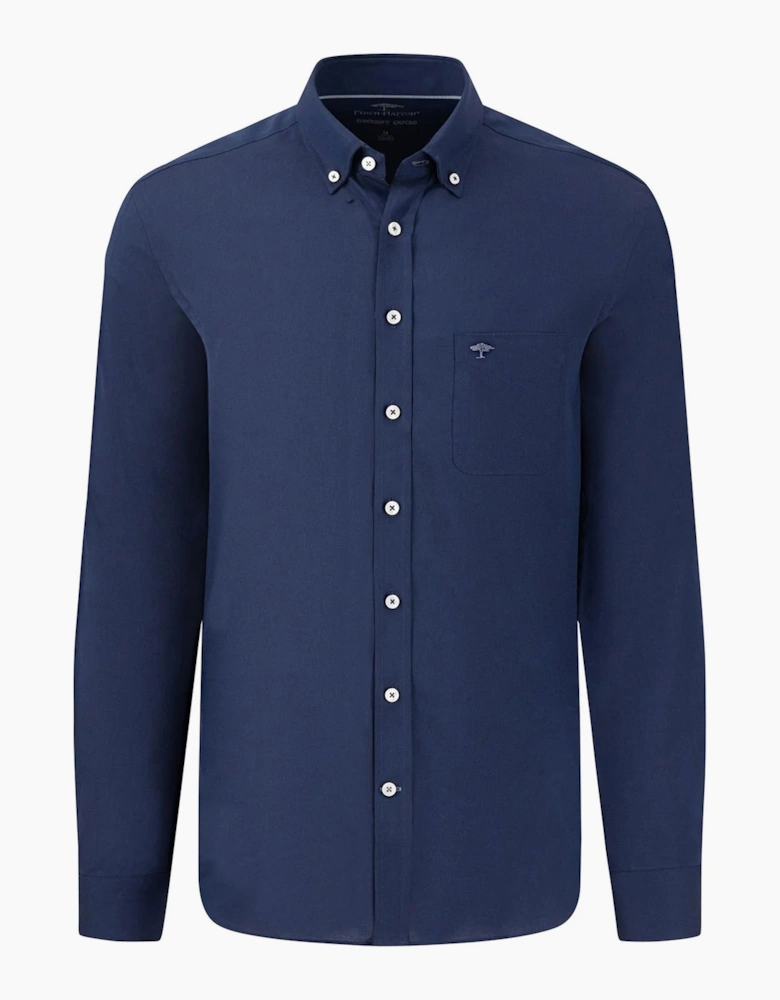 FYNCH-HATTON OXFORD LONG SLEEVE SHIRT NAVY