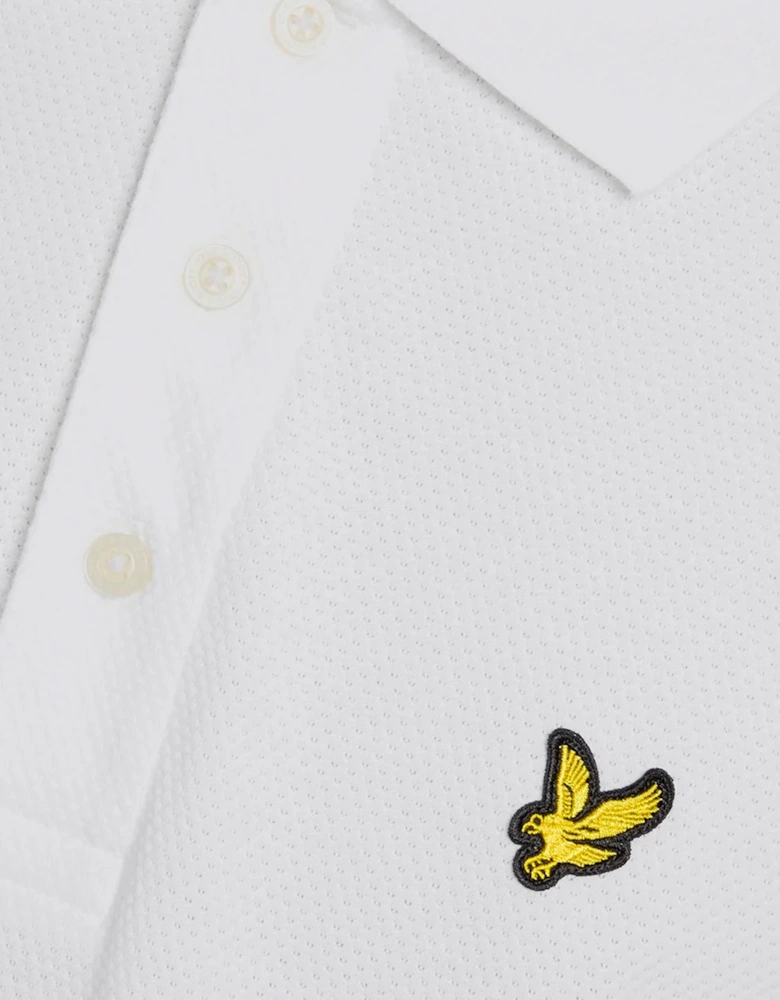 Lyle & Scott Popcorn Jacquard Polo Shirt WHITE