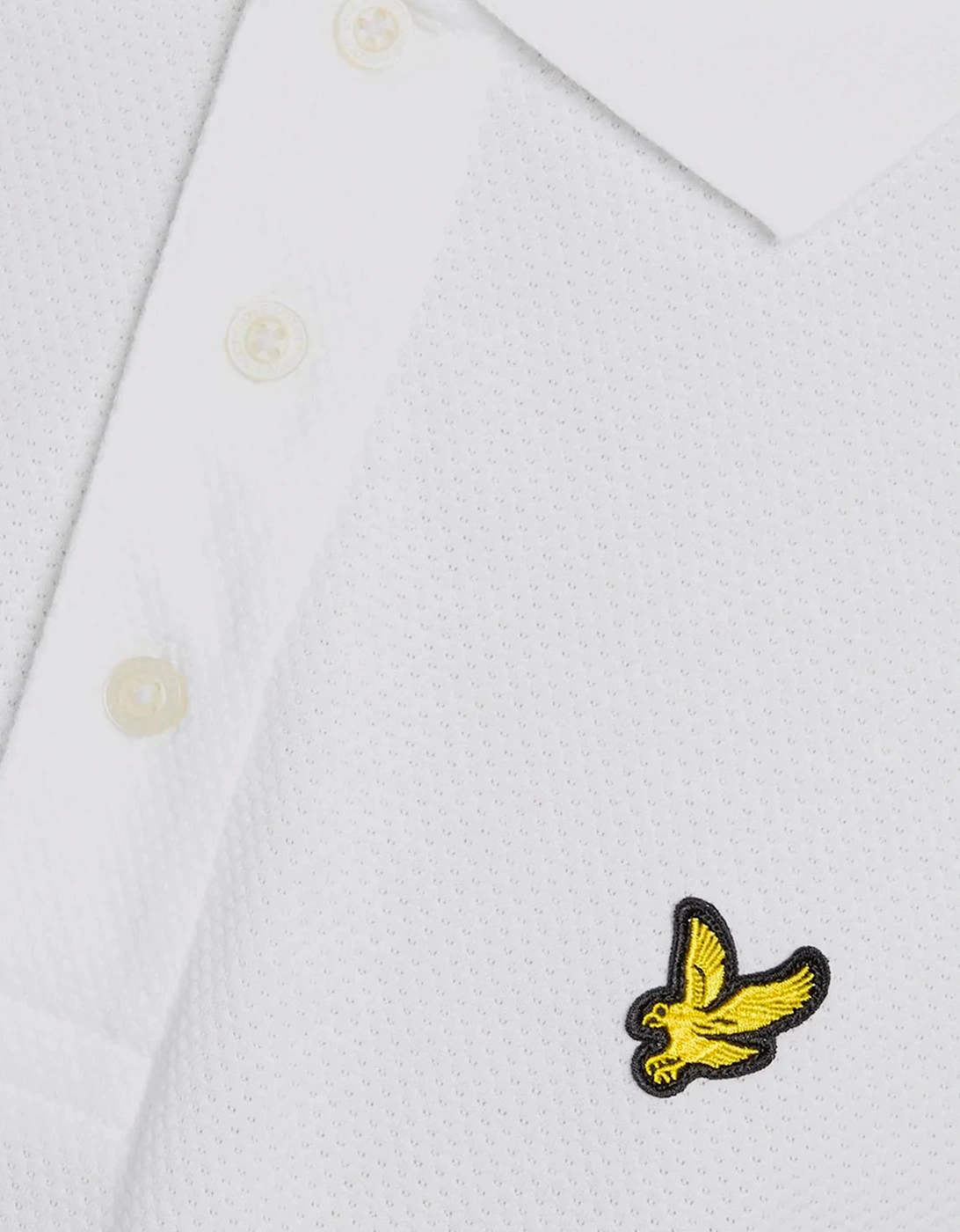 Lyle & Scott Popcorn Jacquard Polo Shirt WHITE