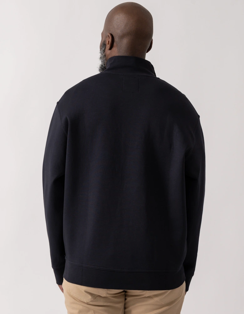 Armani Exchange Mens Embroidered A|X Logo 1/4 Zip Sweatshirt - Deep Navy UB101